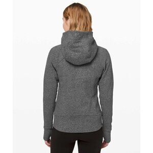 Lululemon scuba hoodie light cotton fleece heathered speckled black size 8